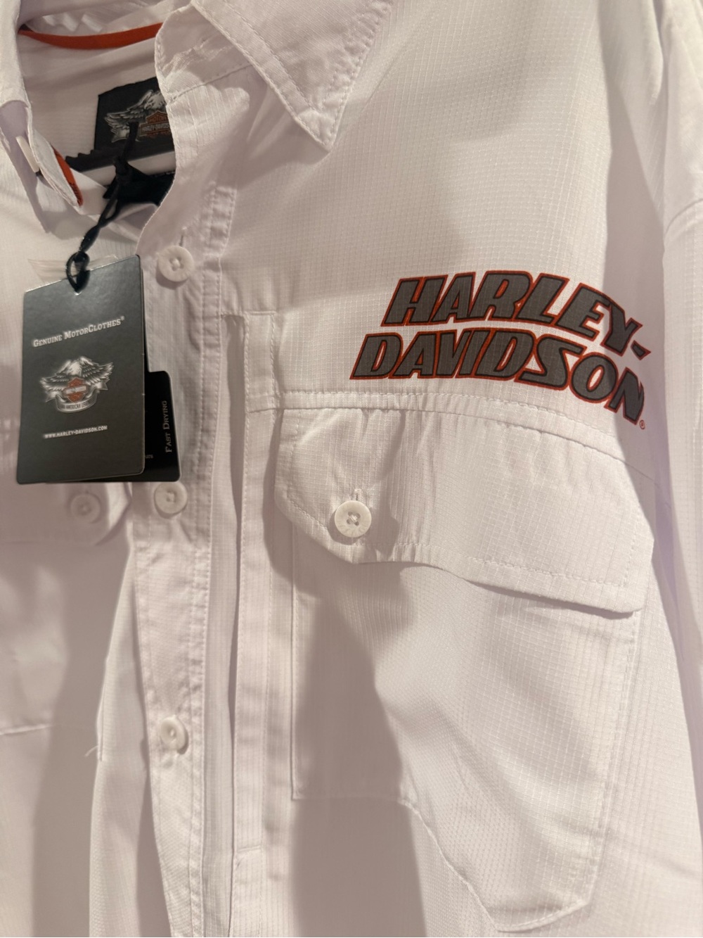 HARLEY-DAVIDSON Men's Performance Long Sleeve Shirt L White NWT - Picture 2 of 8